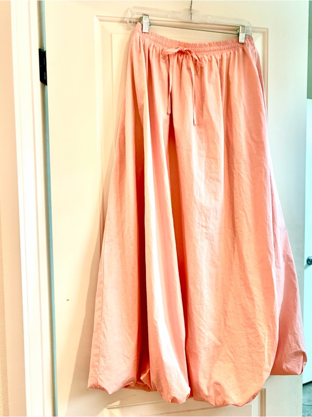 Anthropologie Pink Drawstring Maxi Skirt - Picture 4 of 6